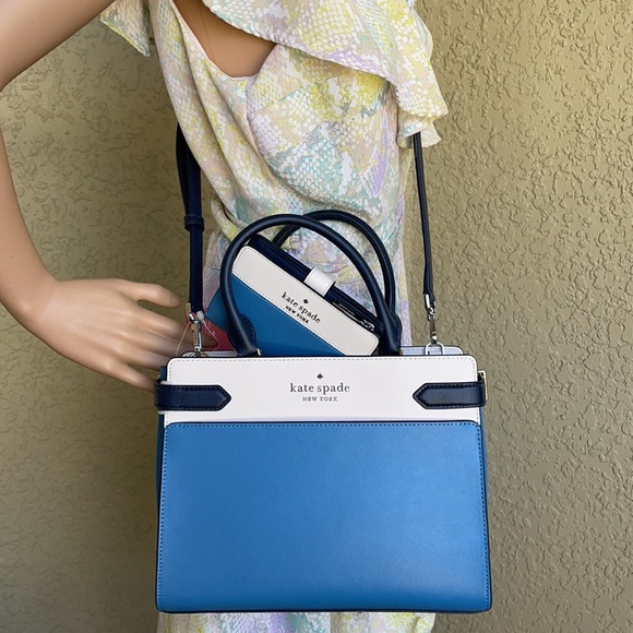 Kate Spade staci medium satchel & staci colorblock medium compact bifold - Picture 2 of 16